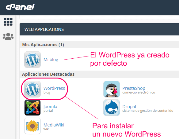 Instalar un nuevo WordPress desde el cPanel del hosting