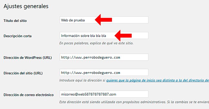 Personalización general