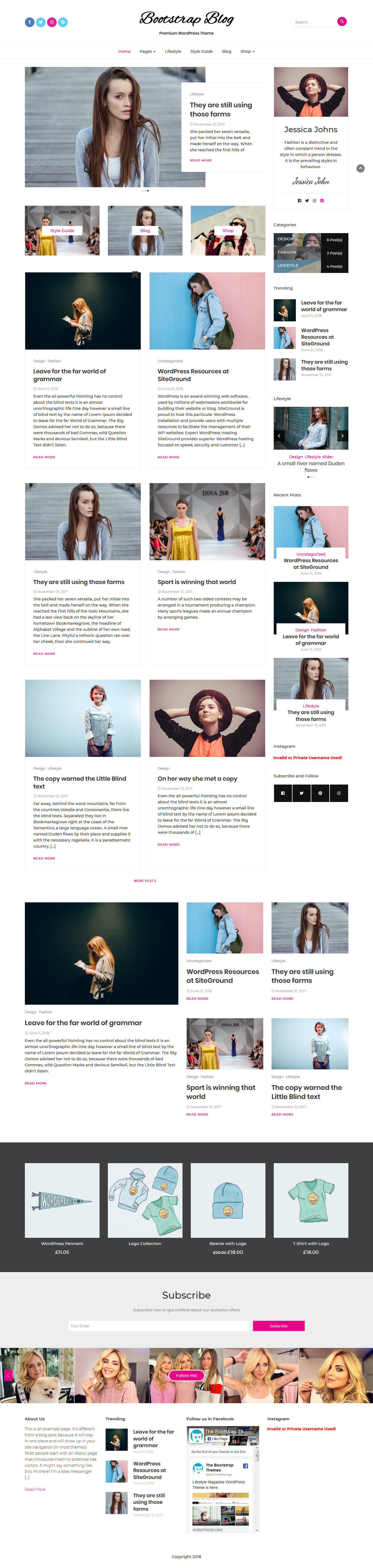 Bootstrap Blog - Los mejores temas gratuitos para chicas en WordPress