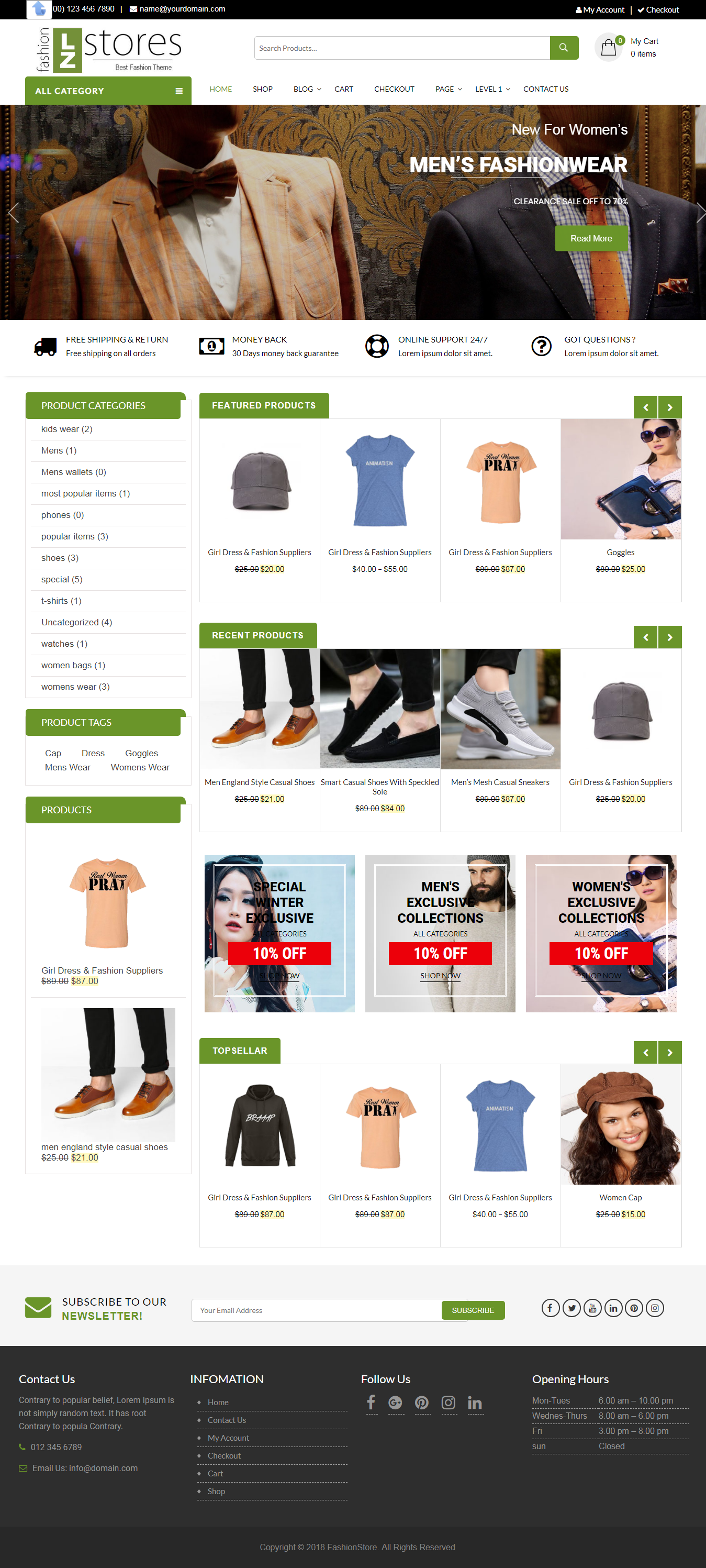 LZ Fashion E-Commerce: el mejor tema gratuito de WordPress sobre moda