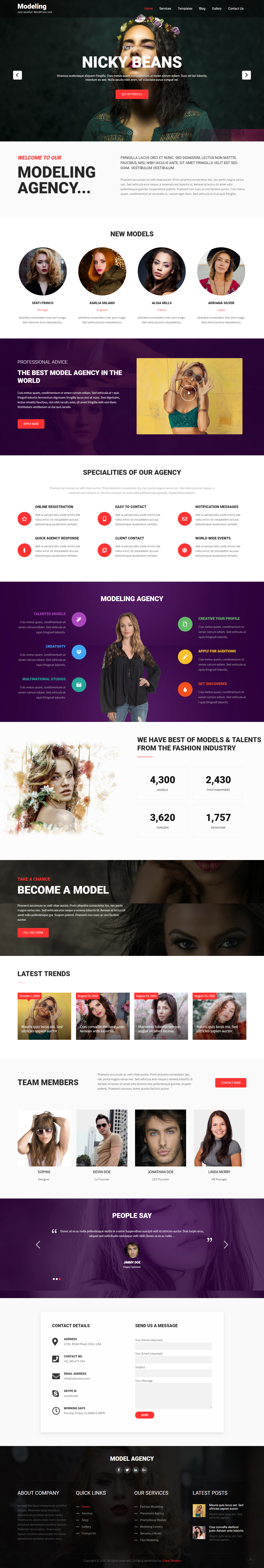 Modeling Lite: el mejor tema gratuito de WordPress de moda