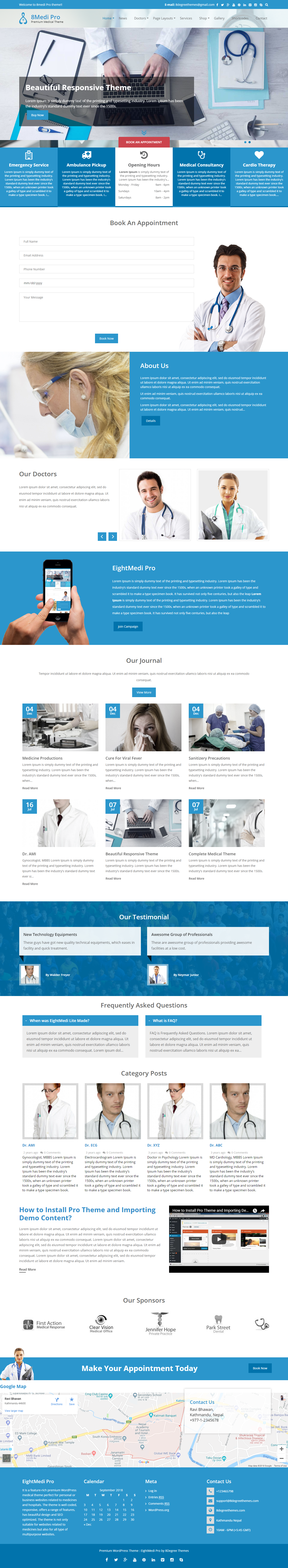 Eightmedia Pro: el mejor tema de WordPress para hospitales premium