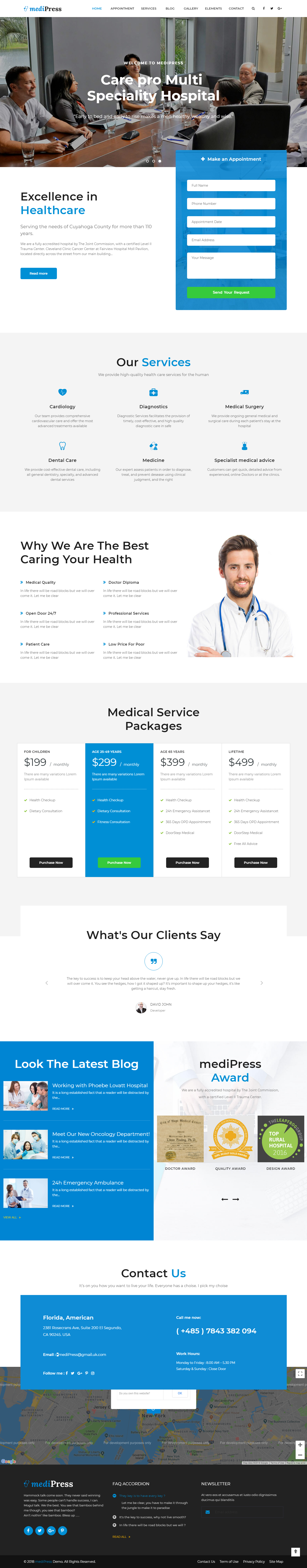 mediPress - El mejor tema de WordPress para hospital premium