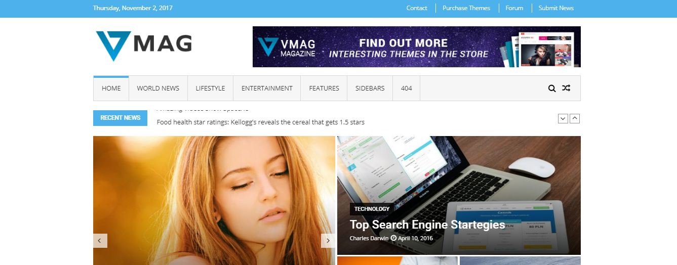 VMag Lite - Top 7 temas para revistas y periódicos de WordPress