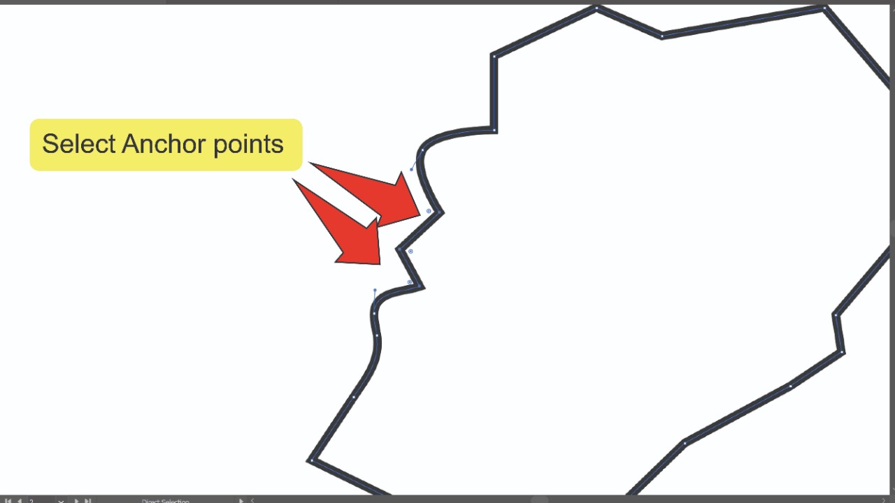 2. Suavizar los bordes en Illustrator usando el paso 4 de la herramienta de subselección