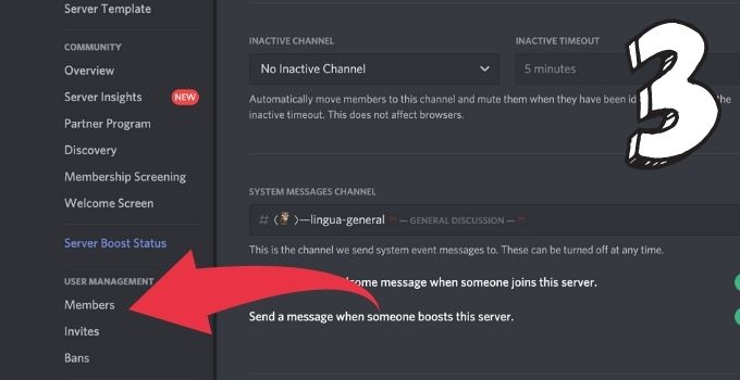 Verifique el número de miembros del servidor Paso 3