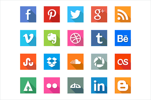 40 iconos planos para redes sociales