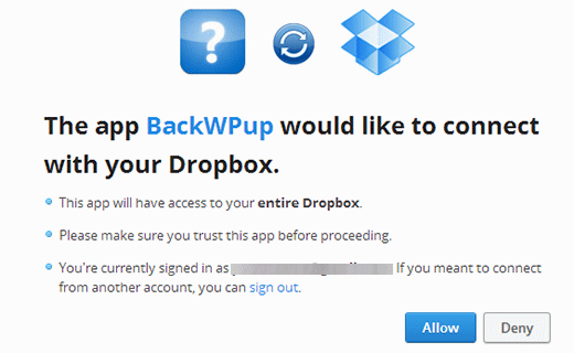 Dale acceso a BackWPup a tu cuenta de Dropbox Dale acceso a BackWPup a tu cuenta de Dropbox