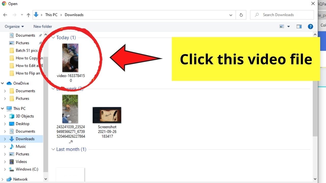 Haga clic en el archivo de vídeo para cargar