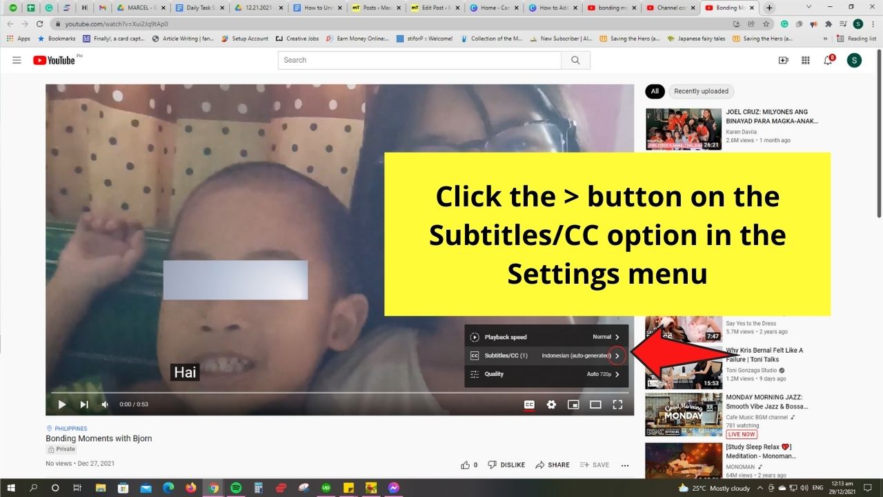 Cómo agregue subtítulos a su video de YouTube Habilite la función de subtítulos Paso 3.1