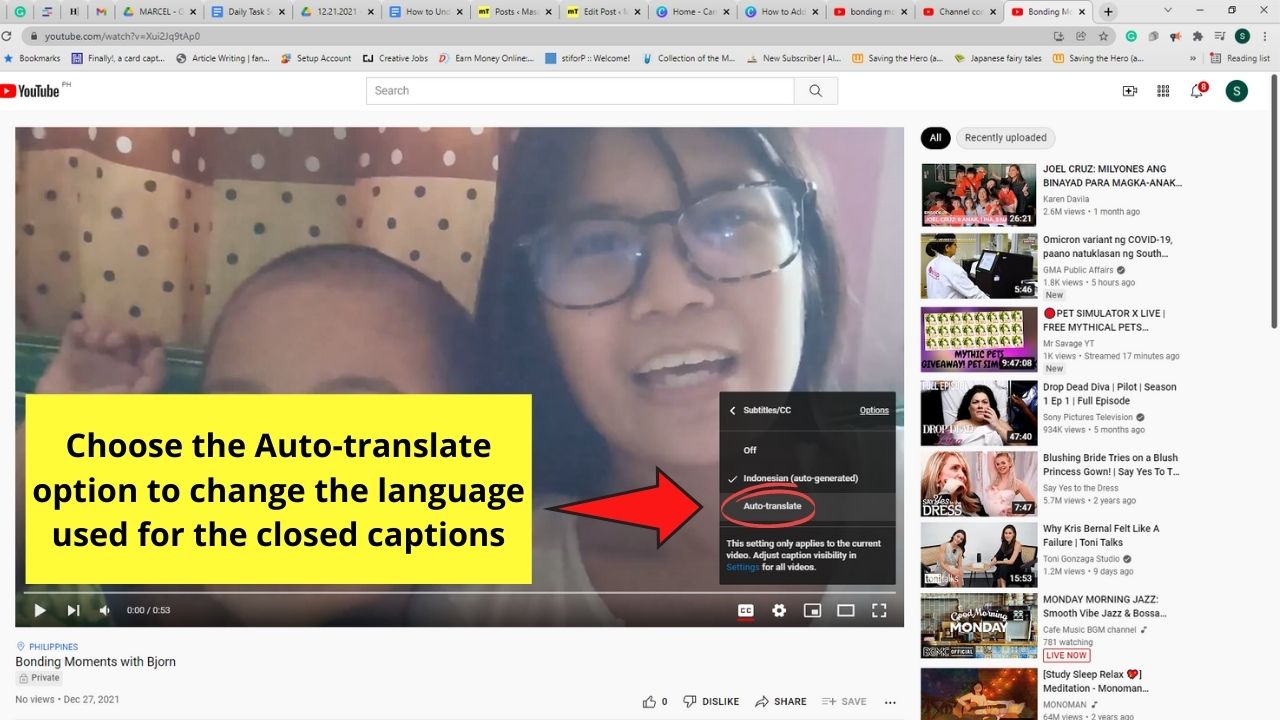 Cómo agregar subtítulos a su video de YouTube Habilite los subtítulos ocultos Paso 3.2