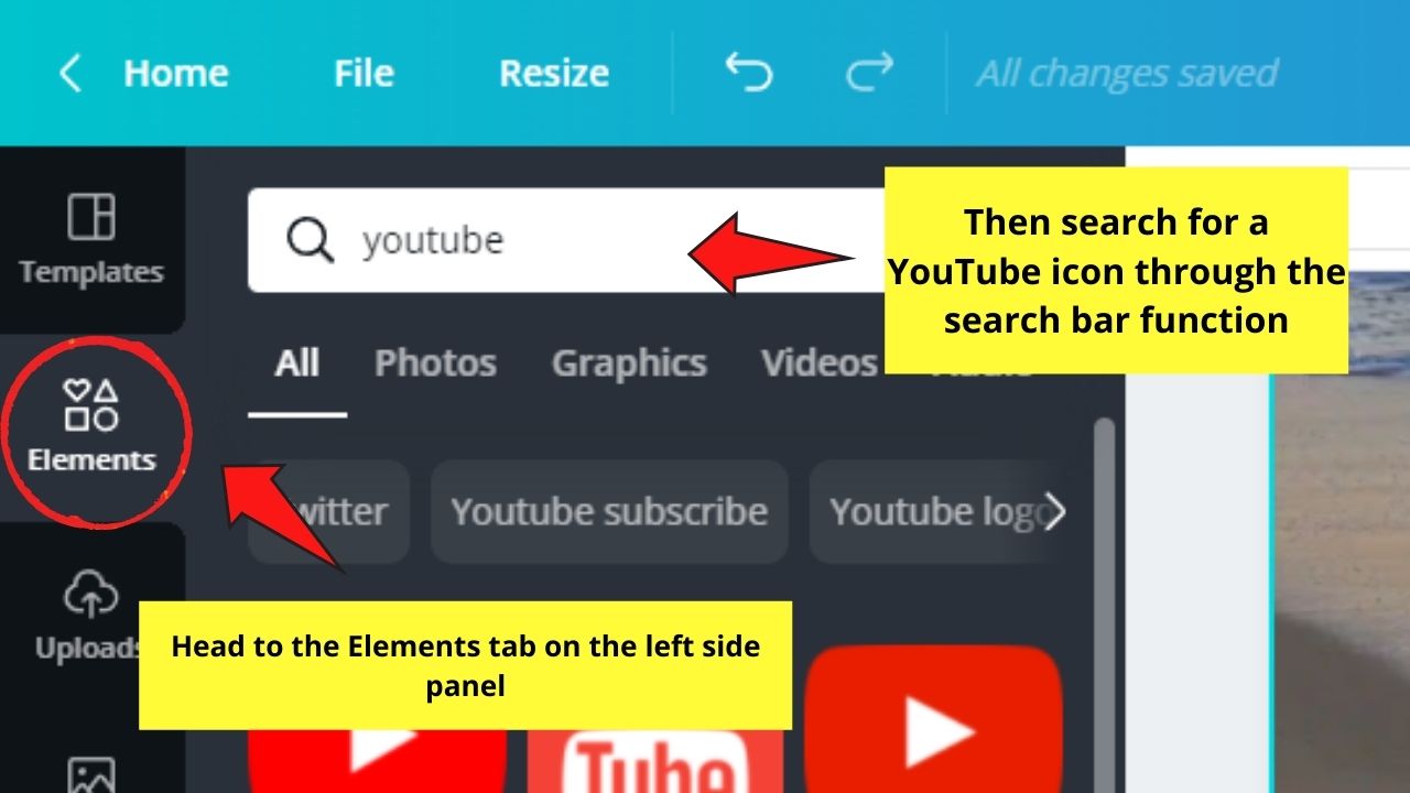 Cómo crear una imagen de un canal de YouTube en Canva Crear un botón de suscripción personalizado Paso 3