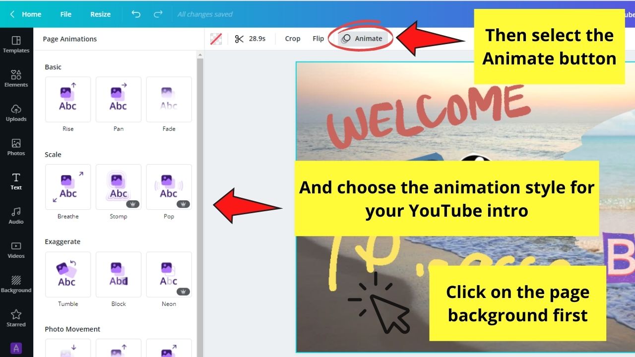 Cómo crear un canal de YouTube en CanvaArt Animated Youtube Video Intro Step 7