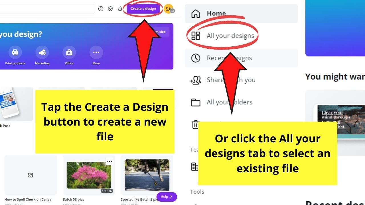 Cómo dibujar actualizaciones en Canva Paso 1
