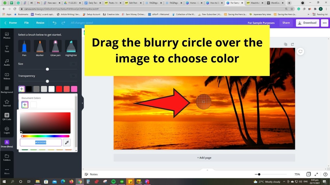 Cómo dibujar actualizaciones en Canva Step 5.4