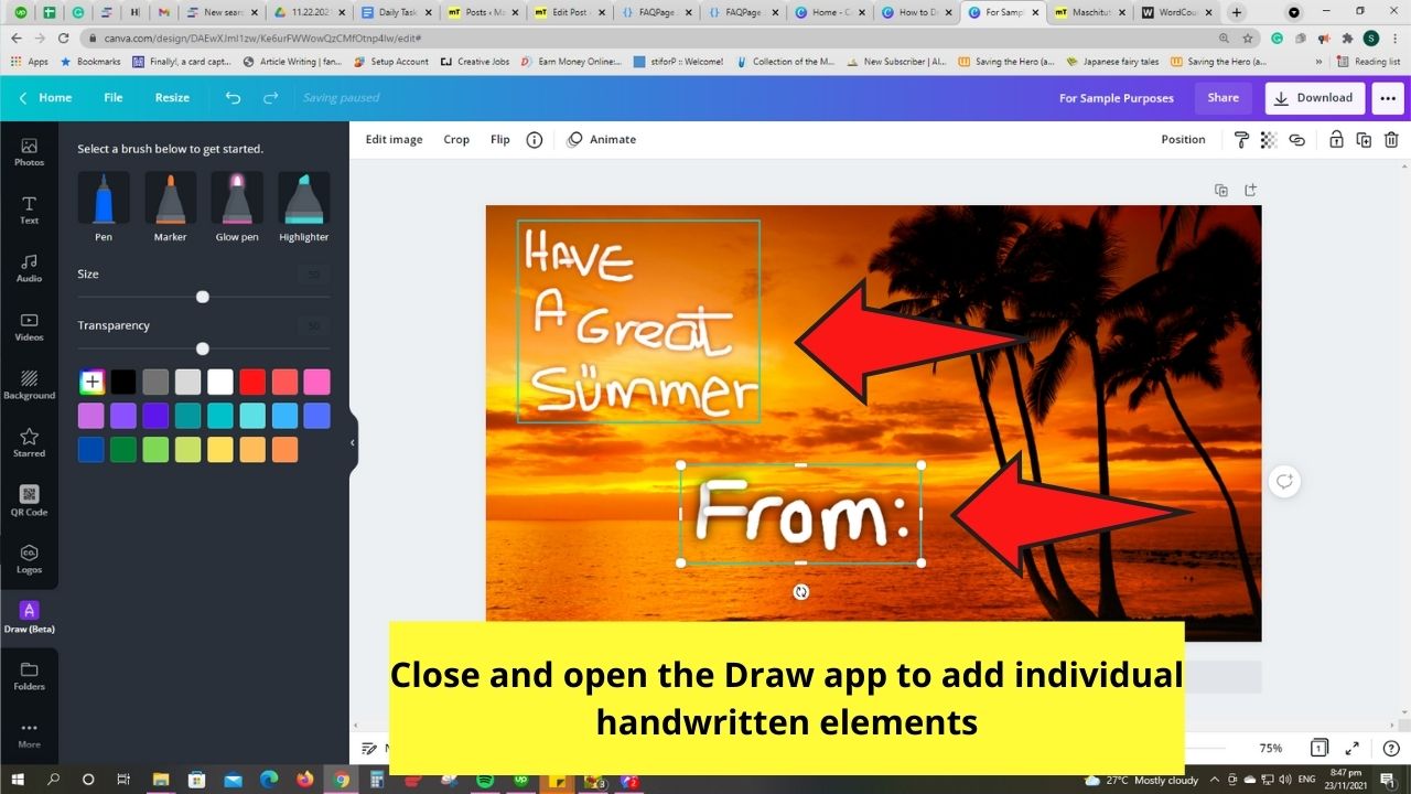 Cómo dibujar actualizaciones en Canva Step 6.2