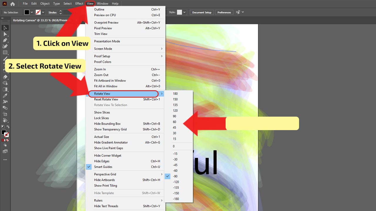 4 formas de rotar un Adobe Illustrator - Aprender Marketing