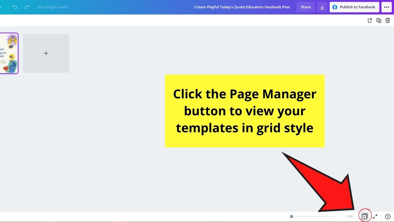 Cómo crear una publicación de Facebook con Canva en Facebook Paso 5