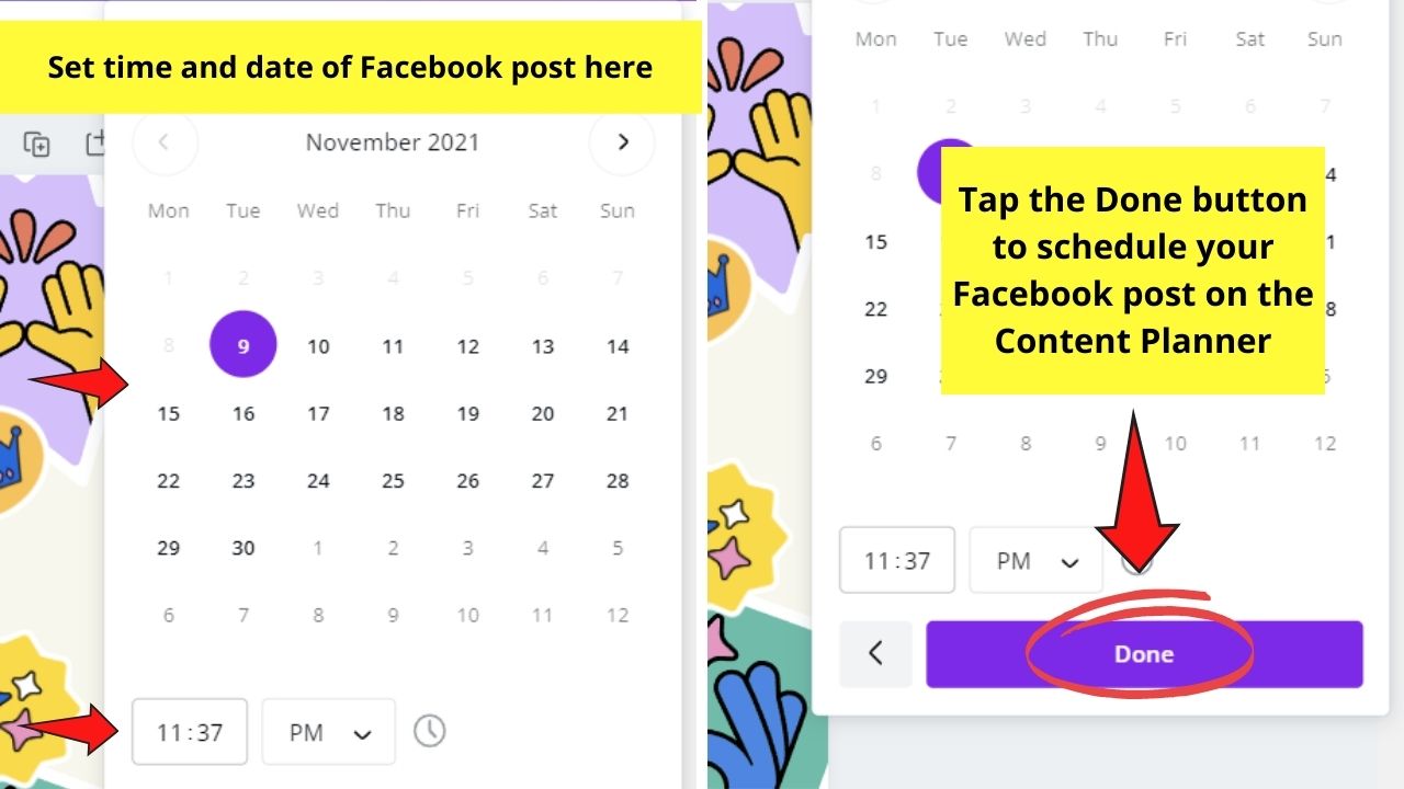 Cómo usar Canva para programar publicaciones en Facebook Paso 4