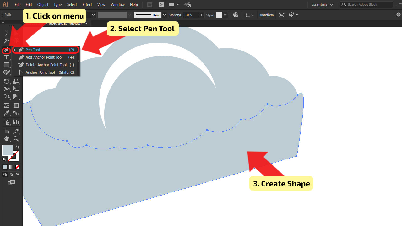 Como hacer nubes en Illustrator Paso 10