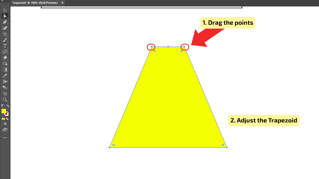 Cómo usar la herramienta Pluma para hacer un trapezoide en Illustrator Paso 4