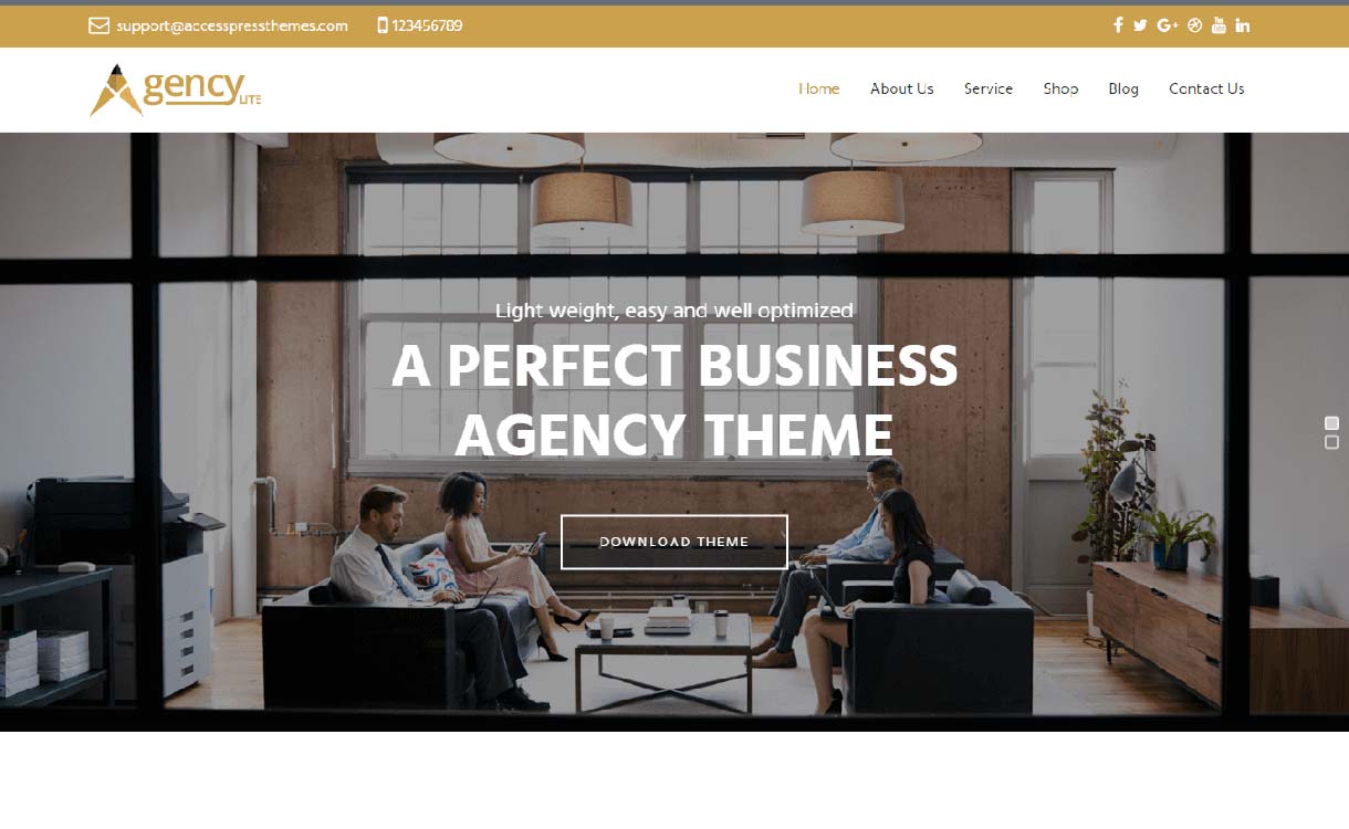 Agency Lite El mejor tema gratuito de WordPress para agencias