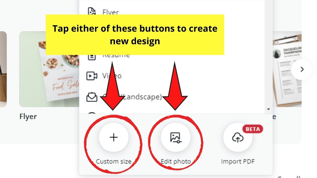 Elige cómo crear un nuevo diseño de Canva
