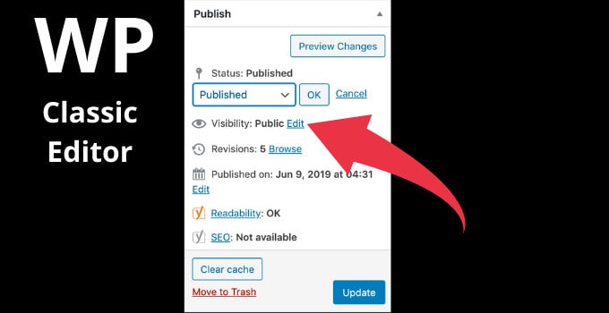 Deja de publicar en el editor clásico de WordPress