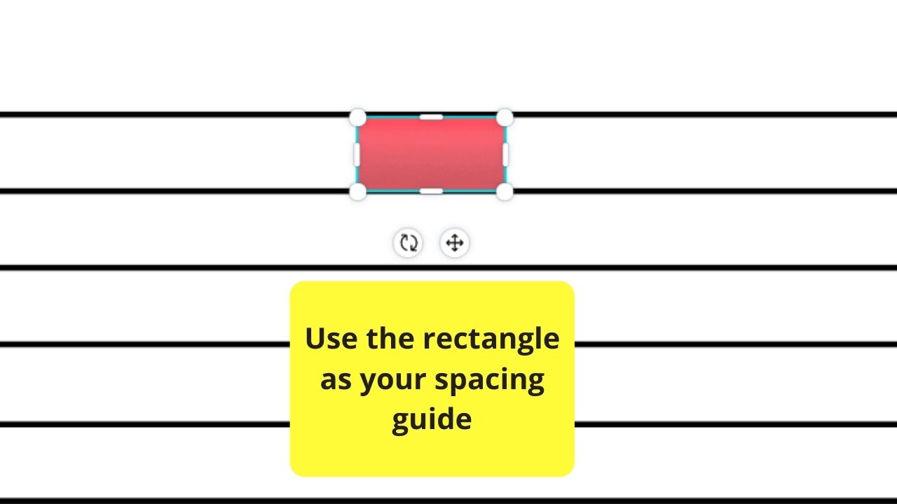 Use rectángulos como guías de distancia