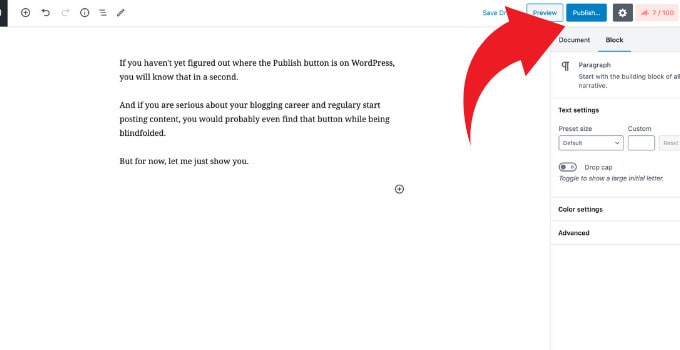 ¿Dónde está el botón para publicar en WordPress?