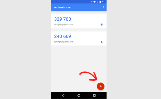 Google Authenticator agrega una nueva cuenta