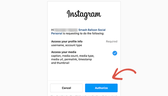 Permitir una cuenta de Instagram