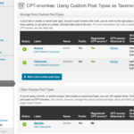 Utilice tipos de publicaciones personalizadas como la taxonomía de WordPress con la taxonomía CPT