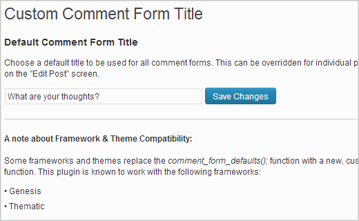 Cambiar el título del formulario de comentarios en WordPress
