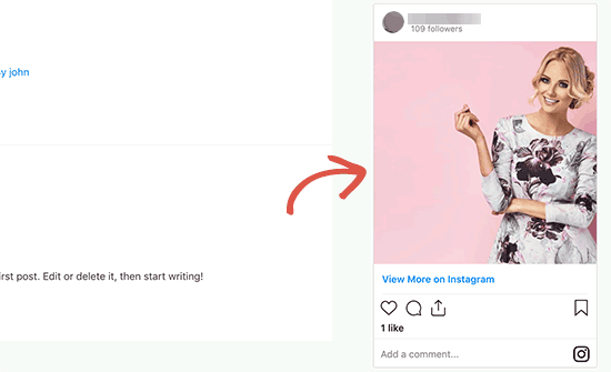 Fotos de Instagram incrustadas en la barra lateral de WordPress