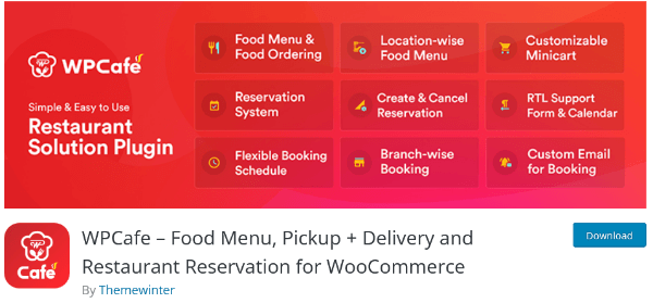 Complemento de menú de restaurante de WooCommerce