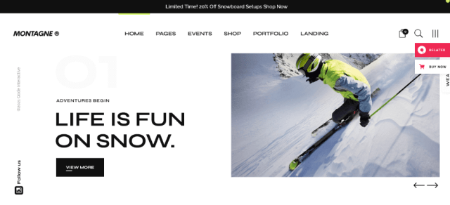 tema de wordpress montaña