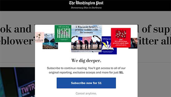 Paywall en la red del Washington Post