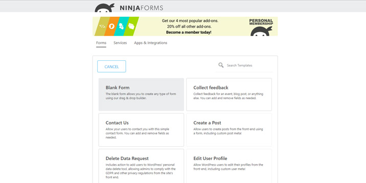 Interfase de Formas Ninja