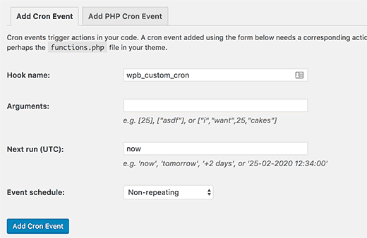 Cron de evento agregado personalizado en WordPress Cron de evento agregado personalizado en WordPress