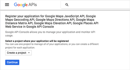 Tienes un nuevo proyecto API de Google Maps