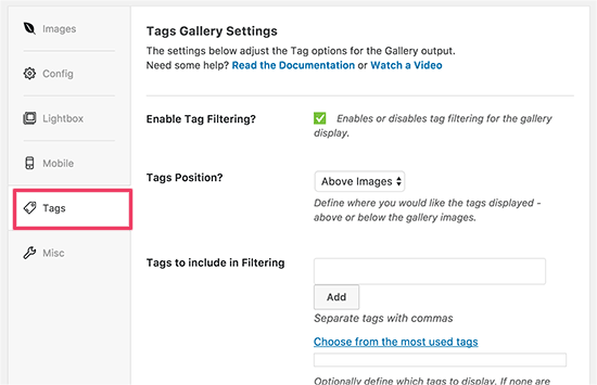 Habilite el filterado para su galería Habilite el filterado para su galería
