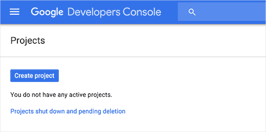 Crea un proyecto en Google Developer Console