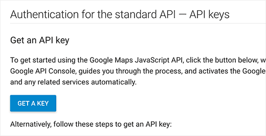 API en el Boton Obtener clave