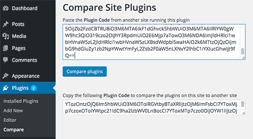 Tome el código para complementar el otro sitio de WordPress para comparar