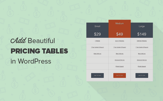 Cómo agregar hermosos tableros de precios en WordPress