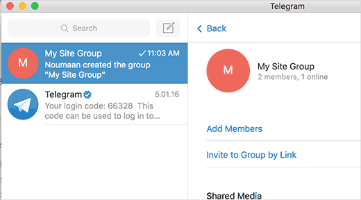 Agregar nuevos miembros del grupo de Telegram