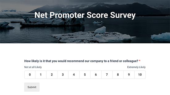 Ver vista previa de Net Promoter Score