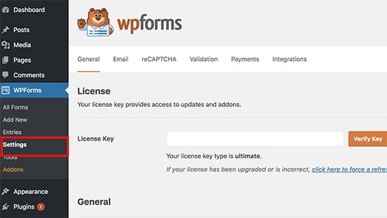 Licencia de WPForms