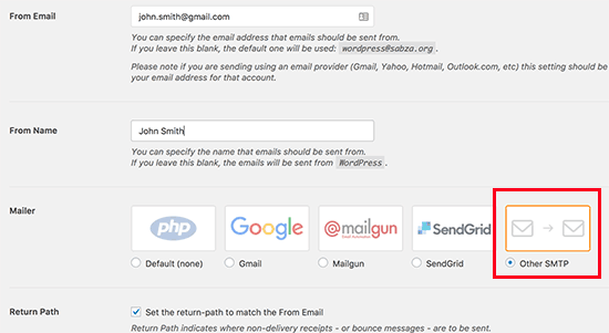 SMTP de Gmail